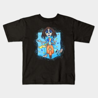 Cute Skeleton Indian Lady-  Dia De Los Muertos - scooter Ride Along Kids T-Shirt